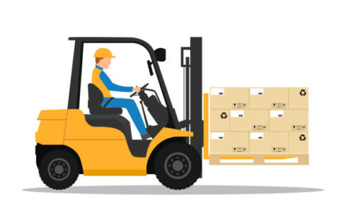 Industrial forklift vector design